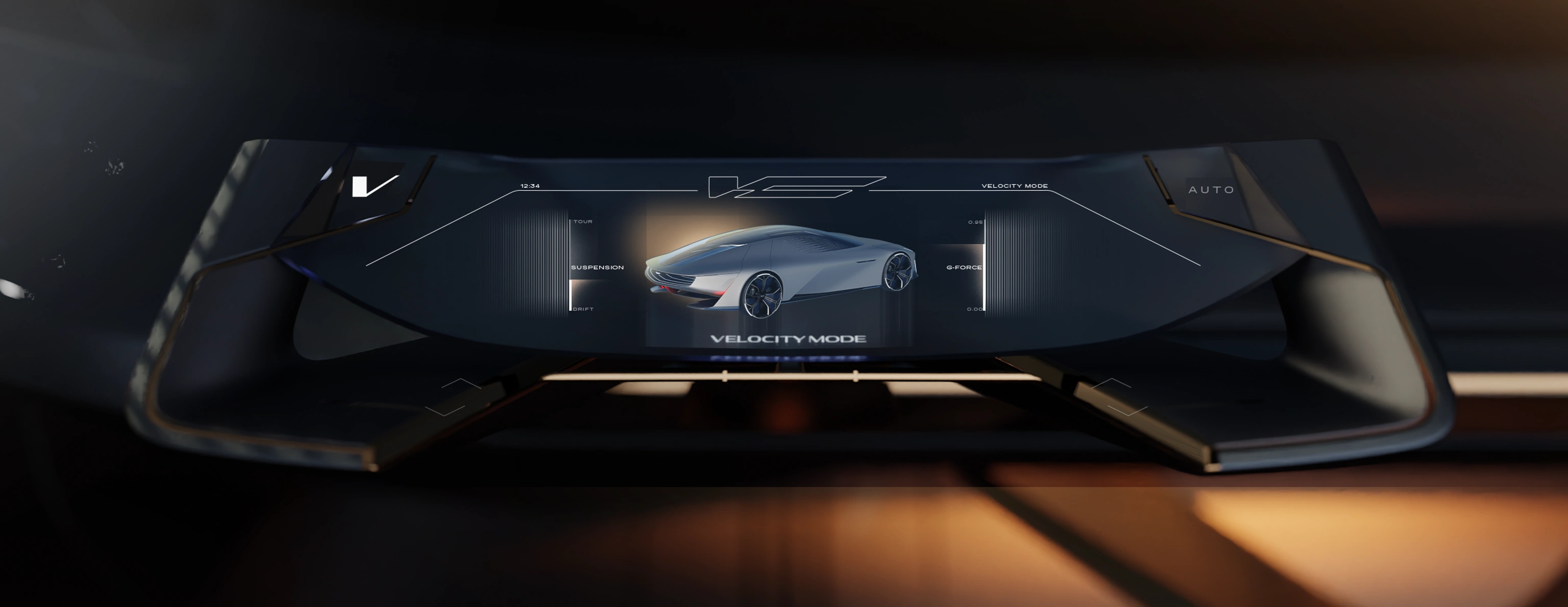 Velocity mode steering wheel control UI